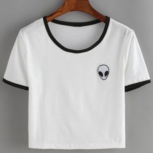 shein white alien shirt